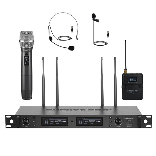 PTU-2U-1H1B | Sistema de micrófono inalámbrico dual True Diversity