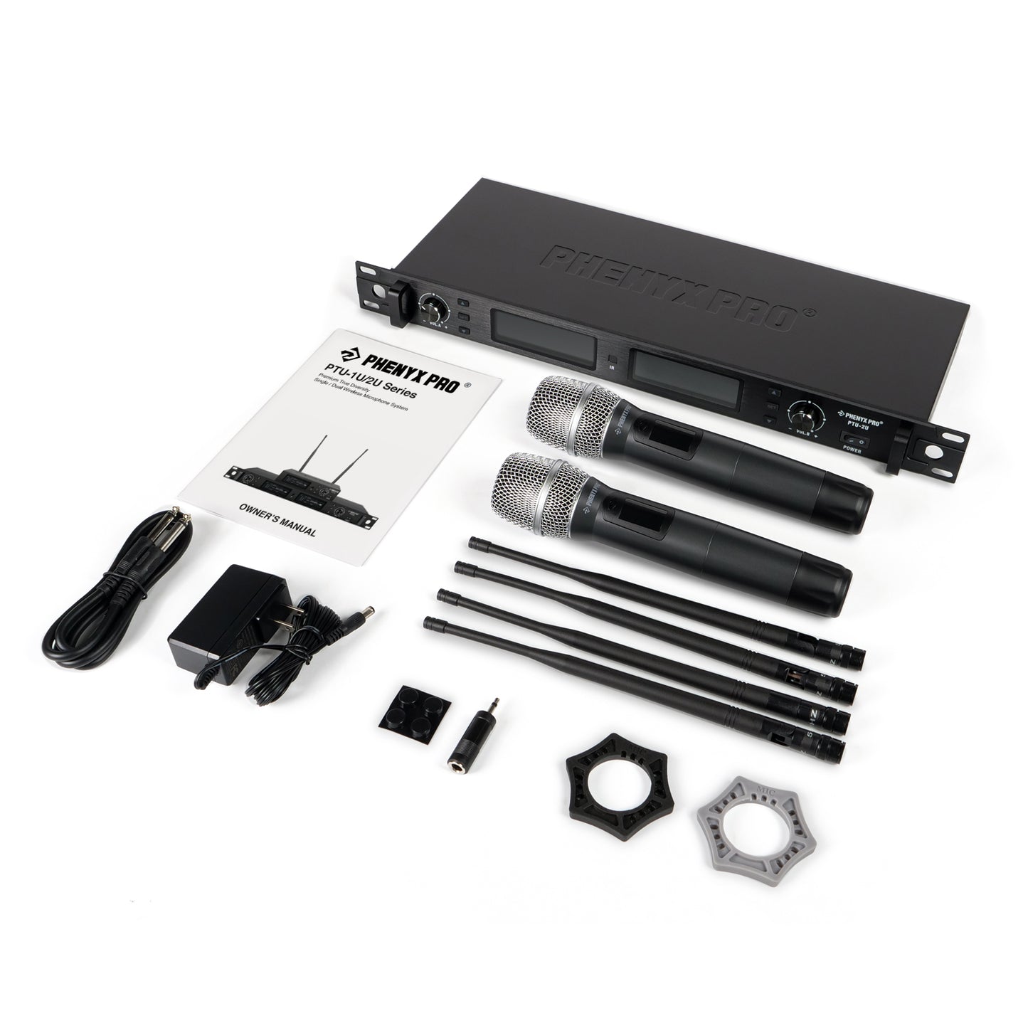 PTU-2U-1H1B | Sistema de micrófono inalámbrico dual True Diversity