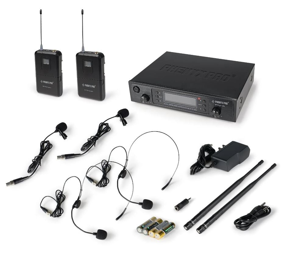 PTU-71-2B | Sistema de micrófono inalámbrico UHF dual con escaneo automático